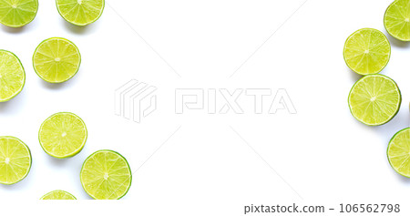 Limes isolated on white background. 106562798