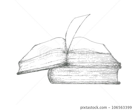 hand drawn illustration material of old book hand drawn illustration material of old book 106563399