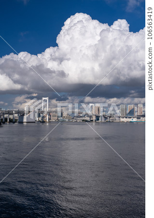 《東京》彩虹橋/夏日天空中的東京灣區 106563419