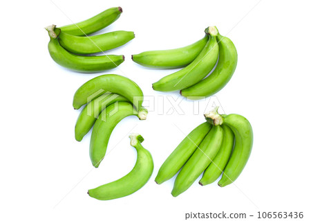 Green banana on white background 106563436