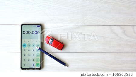 smartphone and mini car smartphone and mini car 106563553