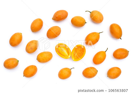 Marian plum fruit isolated on white background 106563807