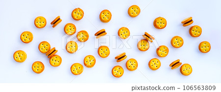 Pineapple Biscuits isolated on white background. 106563809