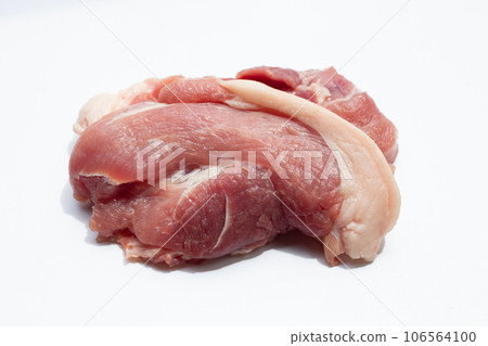 Pork meat on white background. 106564100
