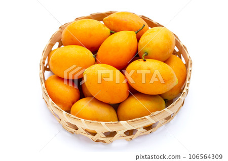 Marian plum fruit isolated on white background 106564309