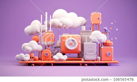 3D cloud icon minimal style, cloud computing online service, digital technology security concept, Generative AI illustration 3D cloud icon minimal style, cloud computing online service, digital technology security concept, Generative AI illustration 106565476