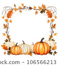 border frame with pumpkins and autumn leaves 106566213