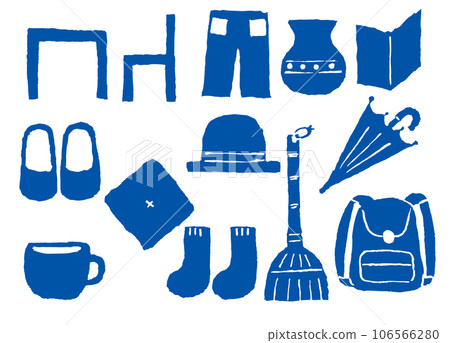 用畫筆繪製的家居用品剪影2 106566280