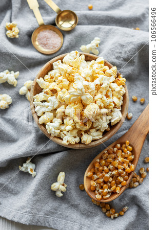 Tasty salted homemade popcorn Tasty salted homemade popcorn 106566496