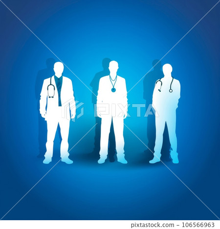 Illustration of silhouettes of the professionals medics, doctors Illustration of silhouettes of the professionals medics, doctors 106566963