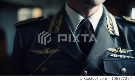 Close-up of pilot's uniform (no face) 106567294