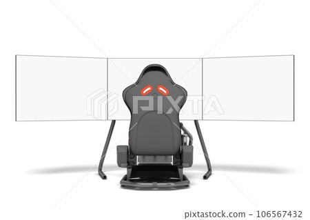 modern car game simulator back view 3d render on white 106567432