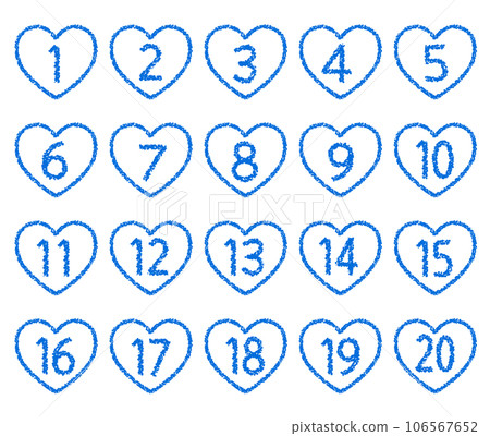 手繪蠟筆素材 數字圖標設置為20 106567652