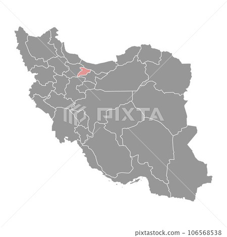 Alborz province map, administrative division of Iran. Vector illustration. Alborz province map, administrative division of Iran. Vector illustration. 106568538