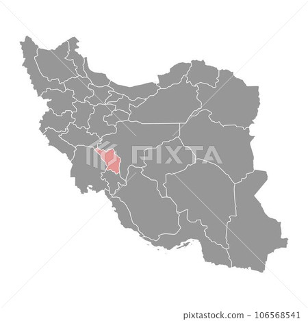 Chaharmahal and Bakhtiari province map, administrative division of Iran. Vector illustration. 106568541