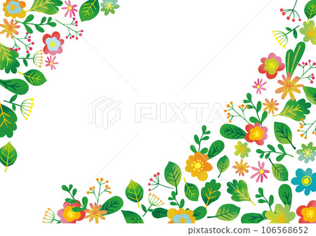 斯堪的納維亞風格水彩觸摸花卉圖案角框 106568652