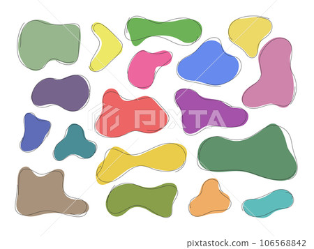 Liquid abstract blob shapes with frame. Geometric curve elements. Vector illustration. Liquid abstract blob shapes with frame. Geometric curve elements. Vector illustration. 106568842