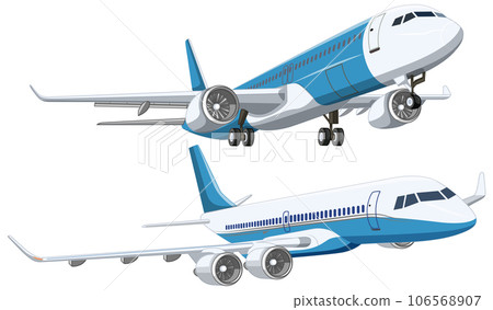 Commercial Airline Airplanes Flying Isolated Commercial Airline Airplanes Flying Isolated 106568907