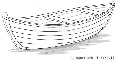 Outline of a Wooden Paddle Boat 106568911