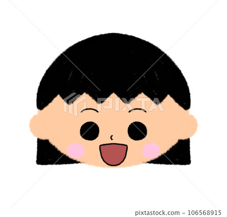 女孩臉圖標張開嘴微笑 106568915