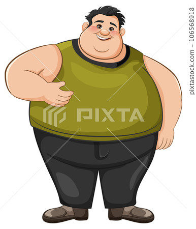 Chubby Cartoon Character in Tank Top 106568918
