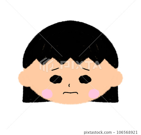 Crying girl face icon 106568921
