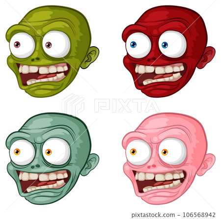 Creepy Scary Zombie Man with Bald Head 106568942