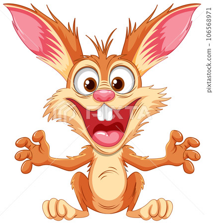 Brown Crazy Rabbit Cartoon Freak Out Brown Crazy Rabbit Cartoon Freak Out 106568971