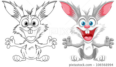 Crazy Rabbit Cartoon Freak Out 106568994