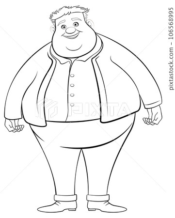 Overweight Man Cartoon Outline Coloring Page Overweight Man Cartoon Outline Coloring Page 106568995