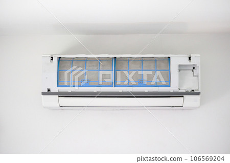 air conditioner with dirty filter close up air conditioner with dirty filter close up 106569204