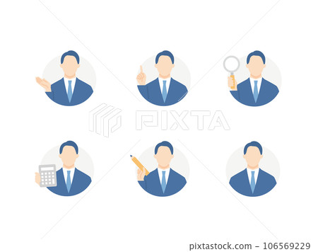 商人圖標集圓圈背景 商人圖標集圓圈背景 106569229
