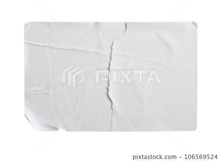 Torn paper sticker label isolated on white background Torn paper sticker label isolated on white background 106569524