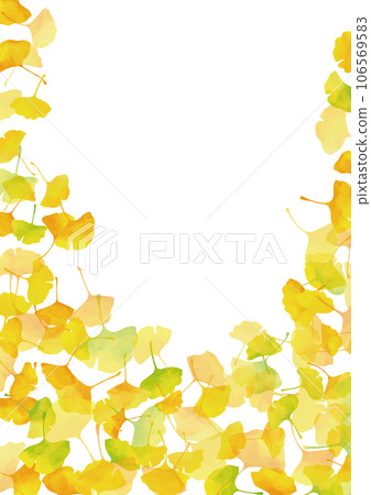 Watercolor style autumn yellow ginkgo leaf frame vertical 2 Watercolor style autumn yellow ginkgo leaf frame vertical 2 106569583