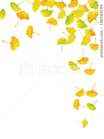 Watercolor style autumn yellow ginkgo leaf frame vertical 1 Watercolor style autumn yellow ginkgo leaf frame vertical 1 106569584