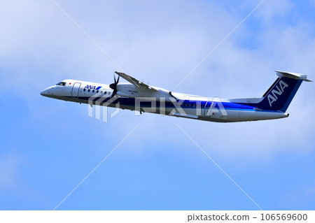 Osaka International Airport Passenger plane Bombardier takeoff Inagawa embankment Osaka International Airport Passenger plane Bombardier takeoff Inagawa embankment 106569600