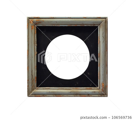 Blank vintage wooden picture photo frame isolated on white background 106569736