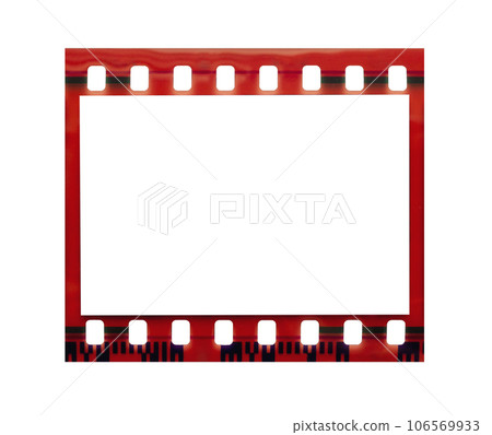 Film strip with copy space blank picture frames for photo isolated on white background 106569933