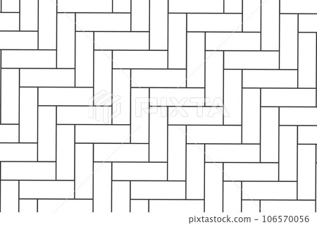 Herringbone tile pattern. Brick wall background. Fishbone parquet or panel texture. Kitchen backsplash or bathroom floor mosaic surface. Pavement layout 106570056