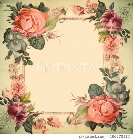 watercolor frame with flowers,English Style. watercolor frame with flowers,English Style. 106570113