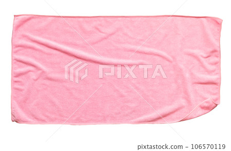 Pink beach towel isolated white background 106570119