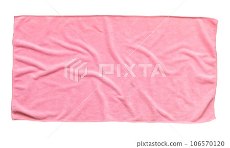 Pink beach towel isolated white background 106570120