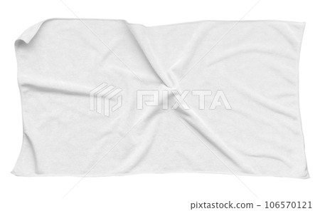 White beach towel isolated white background 106570121
