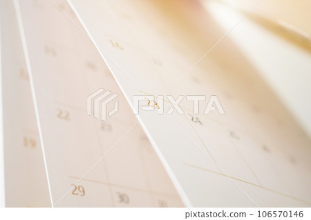 Calendar page flipping sheet close up blur background business schedule planning appointment meeting concept Calendar page flipping sheet close up blur background business schedule planning appointment meeting concept 106570146