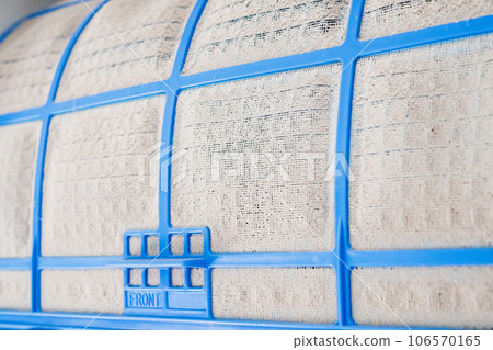 air conditioner with dirty filter close up 106570165