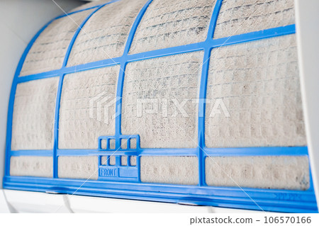 air conditioner with dirty filter close up 106570166