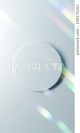 Silver background and pedestal. Shining colorful lights. Overhead view. (vertical) Silver background and pedestal. Shining colorful lights. Overhead view. (vertical) 106570202