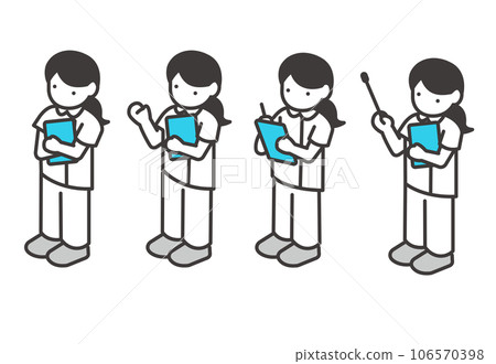 護士等距圖標插圖集 106570398