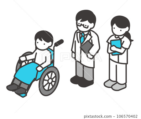 醫務人員和病人等距圖標矢量圖解素材 106570402
