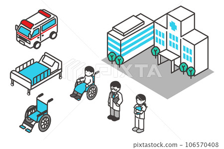 Vector illustration material of medical-related isometric icons 106570408